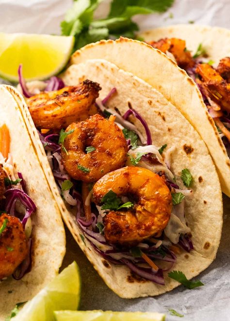 Blackened Shrimp Tacos - It Starts With Good Food Blackened Shrimp Tacos, Slaw For Shrimp Tacos, Homemade Slaw, Breakfast Sides Dishes, Spicy Shrimp Tacos, Shrimp Taco, Shrimp Taco Recipes, Blackened Shrimp, Spicy Seasoning