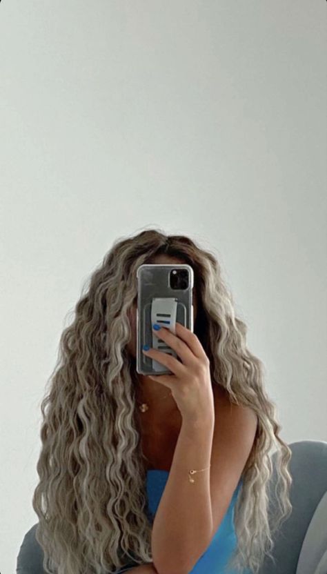 Curly Cool Blonde Hair, Pixie Tutorial, Sassy Hairstyles, Wavy Pixie, Mermaid Waves, Summer Layers, Mermaid Vibes, Crimped Hair, Blonde Curly Hair