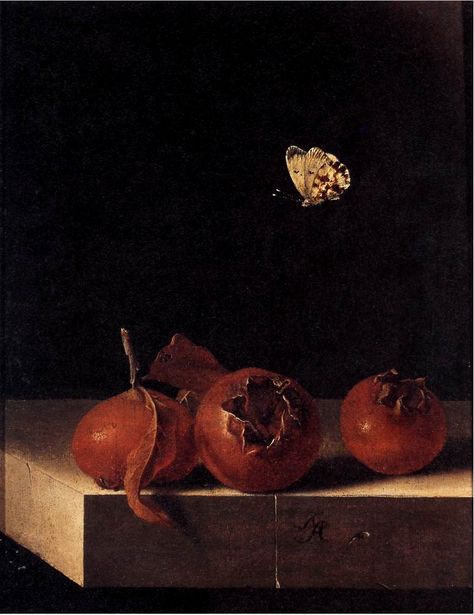 https://flic.kr/p/ah5Wse | Adriaen Coorte 'Still Life with Three Medlars and a Butterfly' c. 1696-1700 | Adriaen Coorte [Dutch Golden Age painter, ca.1660-1707] Adriaen Coorte’s collected works comprises more than 60 signed paintings, almost all of which are dated between 1683 and 1705. His manner of painting was highly refined, and his works small in scale. Initially Coorte painted more traditional subjects, such as vanitas still lifes, before concentrating on fruit, vegetables, nuts, and shell Adriaen Coorte, Spooky World, Dutch Still Life, Istoria Artei, Dutch Masters, Dutch Golden Age, Fruits Images, Dutch Painters, National Gallery Of Art