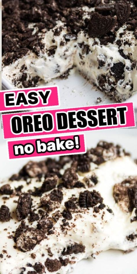 Easy Oreo Pudding Dessert, Dessert With Cool Whip, Oreo Pudding Dessert, Cream Cheese Desserts Easy, Oreo Dessert Easy, Oreo Cookie Dessert, No Bake Oreo Dessert, Cookie Pudding Dessert, Easy Pudding