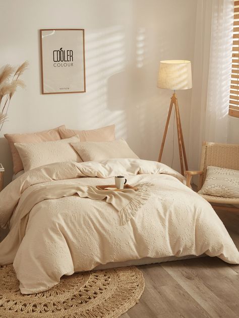 Apricot Simple Collar   Plain  Embellished   Bedding Apricot Bedroom Ideas, Apricot Bedding, Apricot Bedroom, Apartment Aesthetic, Plain Color, Room Idea, Apartment Room, Fashion Sale, Bed Room