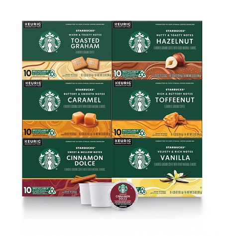 Keurig Starbucks pods are specially crafted coffee pods designed to be used with Keurig coffee brewing systems. These pods are a collaboration between Keurig and Starbucks, two renowned brands in the coffee industry. Each pod contains a carefully selected blend of Starbucks coffee, ensuring a rich and flavorful cup of coffee with every brew. Starbucks Flavors, Starbucks Vanilla, Starbucks Caramel, Cinnamon Dolce, Flavored Coffee, Coffee Varieties, Keurig Coffee Makers, Keurig Coffee, Starbucks Coffee Recipes