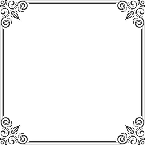 Square Frame Template, Square Border Png, Square Frame Png, Frame Overlay, Book Cover Page Design, White Square Frame, Square Drawing, Frames Design Graphic, Memo Pad Design