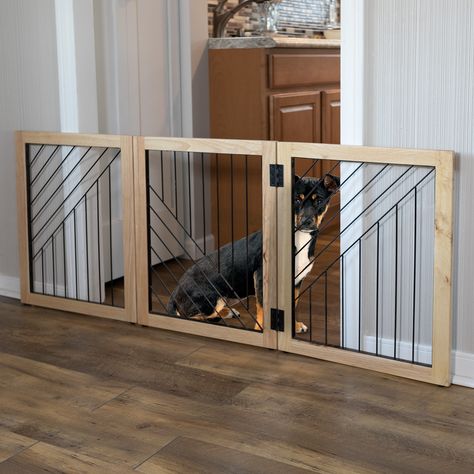 Keeping your pets out of areas they don’t belong in has never been easier than with the Dog Gates for Doorways by PETMAKER. The accordion-style dog gate is designed to fold, which allows it to be lightweight while maintaining sturdiness. Dog Gates Indoor, Hallways And Stairs, Puppy Gates, Cat Gate, Kids Gate, Dog Gates, Dog Barrier, Indoor Pets, Wooden Gates