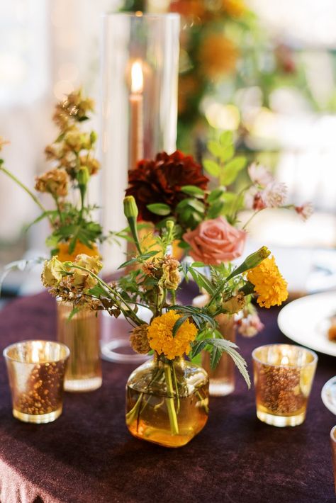 35 Affordable Wedding Centerpieces That Are Elevated Unique Vase Filler Ideas, Low Centerpieces Wedding, Low Wedding Centerpieces, Vase Filler Ideas, Affordable Wedding Centerpieces, Boho Wedding Centerpieces, Cheap Wedding Centerpieces, Wedding Centerpiece Ideas, Fall Purple