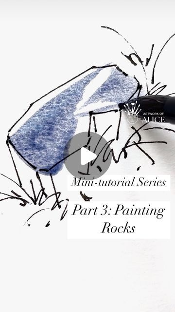 Alice Liu on Instagram: "Part 3 of Watercolor Sketch Rock Series of mini-tutorials being posted free to my Instagram. Here, we’re watercoloring our rocks drawn in the Part 1 exercise. (Later posts will cover trouble-shooting common drawing and painting problems with rocks, and also I’m considering tutorials on boulders, pebbles, cliffs and waterfalls… !😉👍🏼) Feedback greatly appreciated!  #watercolortutorials#watercolorlessons#watercolortechnique#watercolortechniques" Watercolor Rocks Tutorials, Alice Liu, Watercolor Mixing, We Rock, Watercolour Inspiration, Drawing And Painting, Watercolor Sketch, Watercolour Tutorials, River Rock