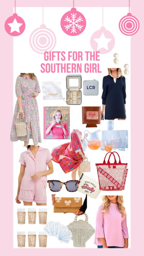 gift guide: for the southern girl Southern Gifts Ideas, Rich Southern Aesthetic, Southern Preppy Aesthetic, Southern Belle Aesthetic, Southern Belle Outfit, Reese Witherspoon Book, Southern Preppy Style, Southern Belle Secrets, Embroidered Cocktail Napkins