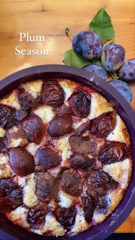 Almond Italian Plum Torte Plum Torte, Plum Recipes, Summer Recipe, Plum Tree, Purple Gems, Potluck Recipes, Home Baking, Home Chef, End Of Summer