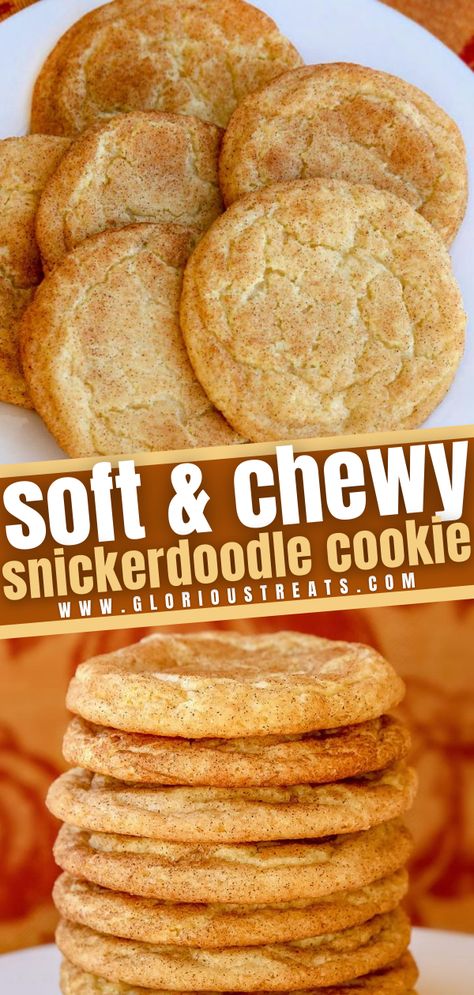 Snickerdoodle Cookies Recipe Easy, Soft And Chewy Snickerdoodle Cookies, Chewy Snickerdoodle Cookies, Chewy Snickerdoodles, Snickerdoodle Cookie Recipe, Soft Snickerdoodle Cookies, Applesauce Cookies, Snickerdoodle Cookies Easy, Cookie Recipe Video