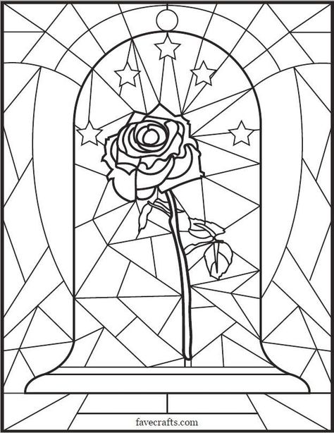 Stained Glass Rose Coloring Page Disney Stained Glass Patterns Printable, Stained Glass Patterns Printable, Stained Glass Patterns Free Printables, Stained Glass Coloring Pages, Rose Coloring, Disney Stained Glass, Rose Coloring Pages, Stained Glass Rose, Stained Glass Patterns Free