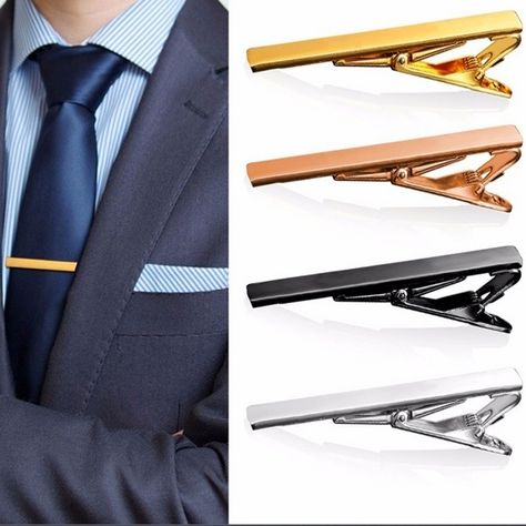 1pcs Fashion Tie Clip Set Classic Simple Style Gold/Black/Silver Color Male Business Necktie Clip Suit Shirt Tie Clips Clasp Wedding Jewelry Men Clot Tie Clips For Men, Suits Accessories, Men's Business Suits, Tie Bar Clip, Business Suits, Tie Clips, Tie Pin, Cufflinks Men, Tie Bar