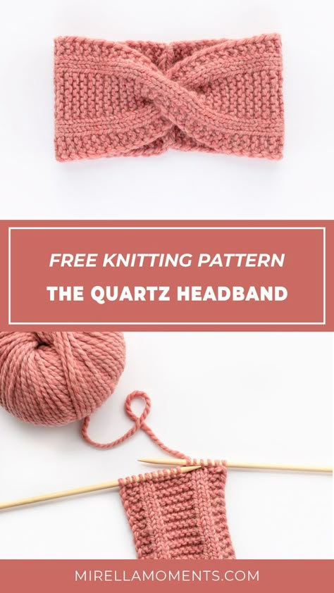 Knitting tutorial for the Quartz headband Earwarmer Knitting Patterns, Quick Knitting Projects, Knitted Headband Free Pattern, Beanie Knitting Patterns Free, Knit Headband Pattern, Knitting Patterns Free Hats, Crochet Headband Pattern, Crochet Knit Hat, Knitted Headband