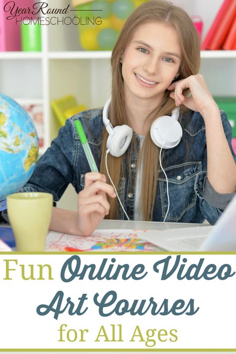 Fun Online Video Art Courses For All Ages - By Misty Leask #Online #Art #Homeschooling Online Art Courses, Importance Of Time Management, Online Homeschool, Art Program, Free Online Classes, Homeschool Inspiration, How To Start Homeschooling, Online Art Classes, Online Degree