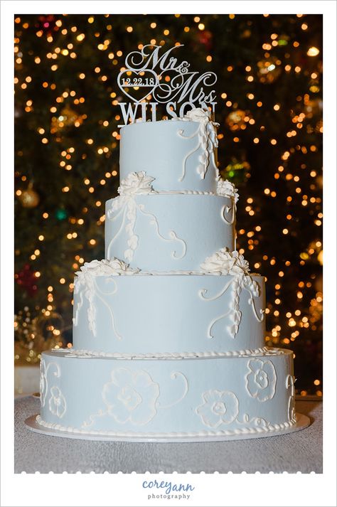 Ice Blue Wedding Cake by Wild Flour Bakery Ice Blue Wedding Cake, Baby Blue Wedding Cake, Baby Blue Wedding Theme, Ice Blue Wedding, Light Blue Wedding Cake, Cornflower Blue Wedding, Bellas Wedding, Ice Blue Weddings, Gray Wedding Cake