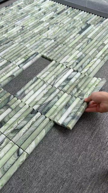 Premium Bathroom Tiles, Jade Countertops Kitchen, Green Marble Kitchen, Jade Tile, Fluted Stone, Stone Tiles Kitchen, Verde Marble, Marble Tile Kitchen, Jade Marble