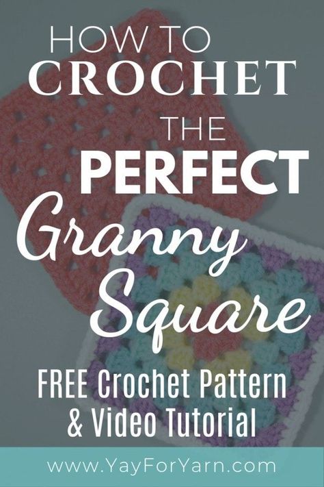 How to Crochet the PERFECT Granny Square – FREE Crochet Pattern + Video Tutorial Perfect Granny Square, Sunburst Granny Square, Granny Square Haken, Granny Square Tutorial, Granny Pattern, Granny Square Crochet Patterns Free, Crochet Cushion Cover, Beginner Crochet Tutorial, Crochet Lessons