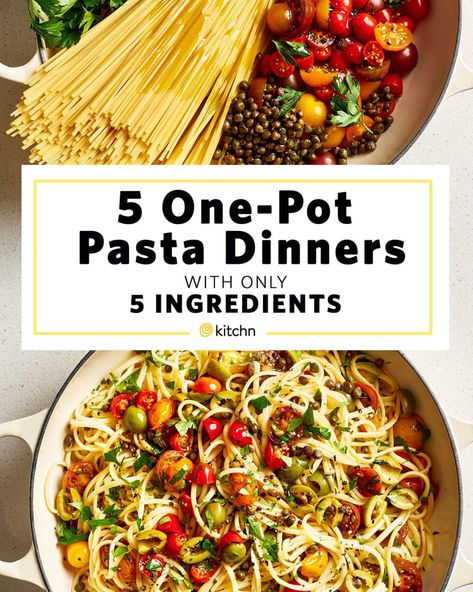 One-Pot Pasta Recipes - Easy Pot Pasta Meal Ideas | Kitchn Chicken Artichoke Pasta, Lemon Shrimp Pasta, Gluten Free Breads, Le Creuset Recipes, Recipes Only, Pasta Puttanesca, No Yeast Bread, Easy Pasta Dinner, Taco Soup Recipe