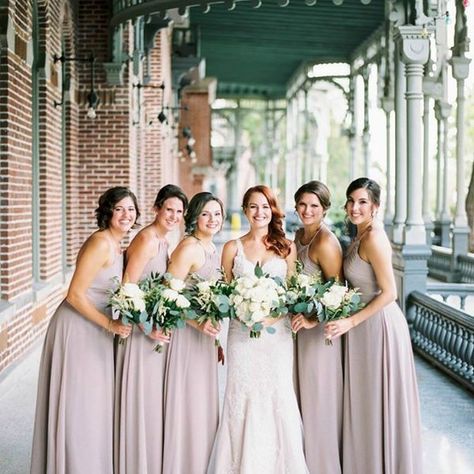 Neutrals are forever- go Taupe! Bridesmaids are wearing 2918.  #dessyputadressonit  #dessygroup #dessy #dessybridesmaids #bridesmaids #flowerinspo #henparty #weddinginspo #bridetobe #bridalshower #futuremrs #bridetribe #idocrew Taupe Azazie Bridesmaid Dresses, Azazie Taupe Bridesmaid Dresses, Azazie Taupe, Taupe Floor, Beige Bridesmaids, Taupe Bridesmaid, Taupe Wedding, Groomsmen Ideas, Party Portrait