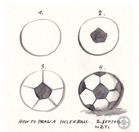 Soccer Ball Painted Rock, Soccer Painted Rocks, Football Painting Ideas Easy, How To Draw Soccer Ball, Football Drawings Easy, How To Draw Football, How To Draw A Soccer Ball, Football Ball Drawing, Soccer Painting Ideas