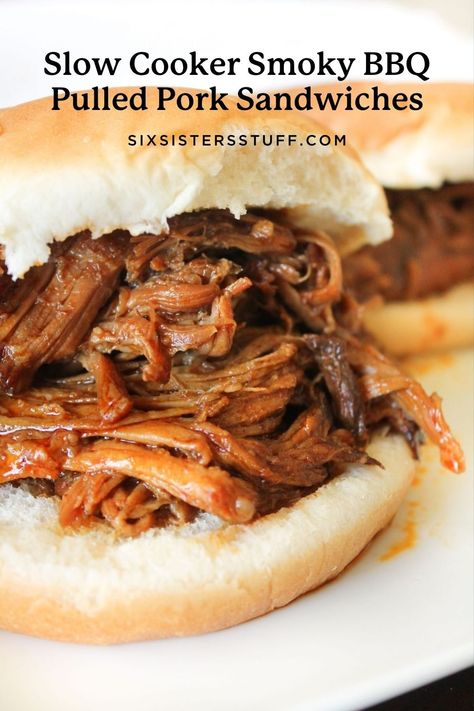 Smokey Pulled Pork Slow Cooker, Pulledpork Slowcooker, Pulled Pork Sandwiches Crock Pot, Slow Cooker Bbq Pulled Pork, Pulled Pork Crock, Crockpot Pulled Pork Bbq, 6 Sisters, Crock Pot Pulled Pork, Pulled Pork Slow Cooker