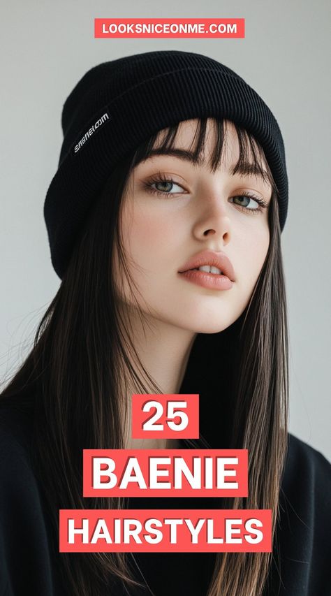 Mastering Beanie Hairstyles: 25 Simple and Stylish Ideas for Effortless Hair Days Hairstyles With Beanies, Winter Hat Hairstyles, Beanie Hairstyles, Oc Hair, Lazy Day Hairstyles, Effortless Hair, Cute Winter Hats, Lazy Hairstyles, Messy Buns