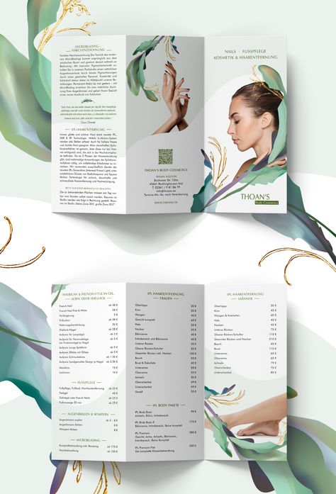 Flyer Design Beauty Salon, Spa Brochure Design Inspiration, Flyer Inspiration Design, Flyer Design Layout Templates, Beauty Brochure Design, Salon Brochure Design, Flyer Design Inspiration Layout, Beauty Leaflet, Spa Graphic Design