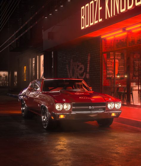 Classic Car Ads, Cheverlet Cars, Chevrolet Ss 1970, 70s Chevelle, Chevrolet Aesthetic, Old Chevrolet, Red Classic Car, 1969 Chevelle Ss, Chevelle Car