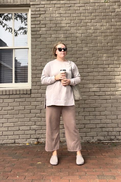 Rothy’s clogs are my new favorite staple! Paired with this oversized tunic sweatshirt and wide leg pants, you’ve got an elevated comfortable outfit! Rothy’s Clogs, Rothy’s Clog Outfit, Grandmother Style, Clog Outfit, Clogs Outfit, Comfortable Outfit, Coastal Grandmother, Oversized Tunic, Tunic Sweatshirt