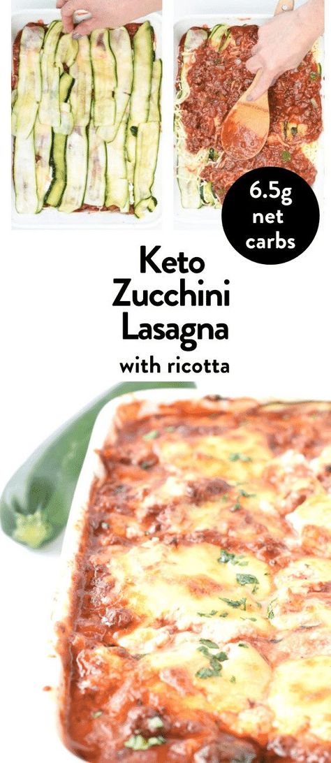 Lasagna With Ricotta Cheese, Keto Zucchini Lasagna, Lasagna With Ricotta, Lasagna Recipe With Ricotta, Ricotta Cheese Recipes, Keto Zucchini, Beef Lasagna, Keto Lasagna, Zucchini Casserole