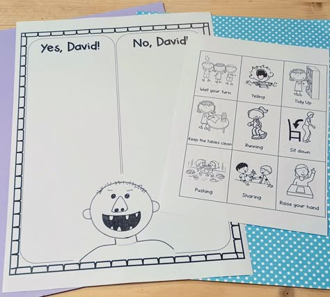 A David Goes to School Printable that is perfect for the beginning of the school year in the Pre-K, Kindergarten and Grade 1 classrooms. No David Worksheet, David Goes To School Activities Preschool, Beginning Of The Year Activities Prek, Beginning Of The Year Preschool Activities, Begining School Year Art Activities Preschool, Beginning Of The Year Preschool Crafts, Kindergarten Beginning Of The Year Craft, Beginning Of School Kindergarten, First Week Of School Activities Kindergarten