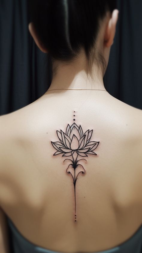 Back Tattoo Women Lotus, Lotus Back Tattoo Women, Ethereal Tattoos For Women, Lotus Neck Tattoo, Lotus Flower Back Tattoo, Lotus Tattoo Ideas For Women, Lotus Back Tattoo, Lotus Tattoo Shoulder, Neck Tattoo Design