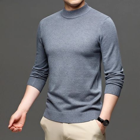 GAR BETHE Solid Color Turtleneck Men's Sweaters Luxury Long Sleeve Spring Autumn Pullover Man Sweaters Simple Knitted Male Sweater black-M Male Sweater, Male Sweaters, Mens Knit Sweater, Quick Dry Pants, Mens Cardigan Sweater, Loose Hoodie, Slim Sweater, Men's Sweaters, Long Sleeve Plaid Shirt