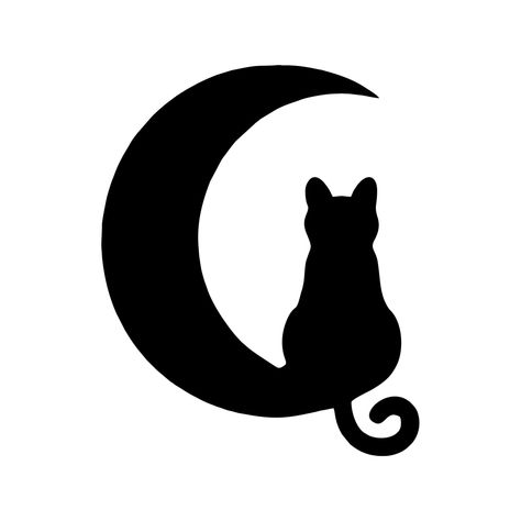 "Kitty just relaxing on the moon. Sized at 3.25\" by 4\" Vinyl cutout stickers for your car, truck, SUV windows, or any glass surface. Also great for laptops, notebooks, Ipads, Macbooks or any flat, clean metal, wood or plastic surface, like a skateboard, file cabinet, toolbox, wall, etc. And all are made in America. These vinyl cut-out stickers are weather resistant, cut from durable high quality vinyl and will last for years to come. All of our vinyl cutout stickers come with an unconditional, Cutout Stickers, Mesmerizing Aesthetic, Gato Angel, Cat Template, Clean Metal, How To Clean Metal, Cat Silhouette, Car Bumper Stickers, Elegant Tattoos