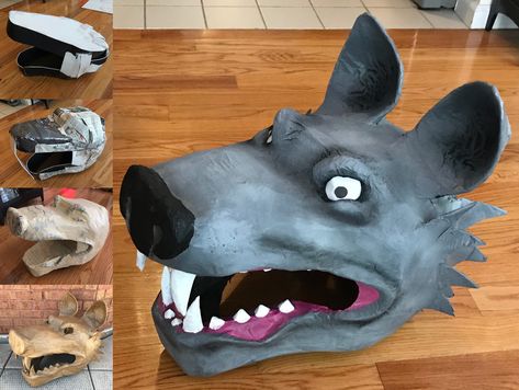 Paper mache wolf mask!