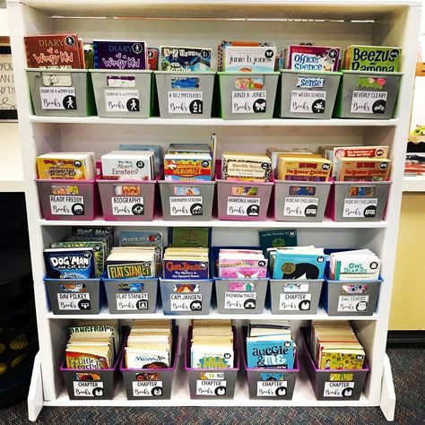 Sunny In Second Grade ☀️ on Instagram: “Still have all the heart eyes for my classroom library! 😍 • • • • • •…” 3rd Grade Class Library, Upper Elementary Classroom Library, 3rd Grade Library Setup, 4th Grade Classroom Library, Class Library Ideas, Elementary Classroom Library, Classroom Library Ideas, School Library Organization, Classroom Libraries