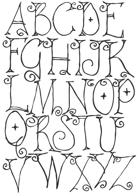 hand drawn whimsical font by Melanie Moor - Skillshare Whimsical Lettering Fonts, Quirky Fonts Alphabet, Poster Lettering Fonts Hand Drawn, Cool Fonts To Draw Hand Drawn, Creative Lettering Fonts Hand Drawn, Fancy Printing Letters, Whimsical Alphabet Letters, Letter C In Different Fonts, Hand Drawn Lettering Alphabet