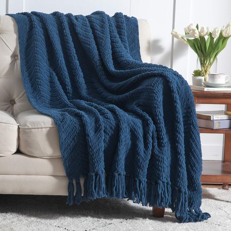 Blanket With Tassels, Cable Knit Throw Blanket, Fringe Throw Blanket, Textured Blankets, Cable Knit Throw, Chenille Blanket, White Throw Blanket, Blue Throw Blanket, Chenille Throw