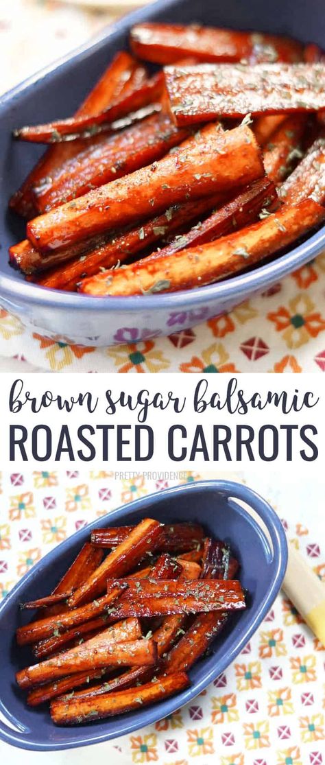 Veggie Side Dishes For Thanksgiving, Balsamic Roasted Carrots, Roasted Glazed Carrots, Brown Sugar Roasted Carrots, Balsamic Glazed Carrots, Carrots In Oven, Balsamic Carrots, Brown Sugar Carrots, Balsamic Carrots Roasted