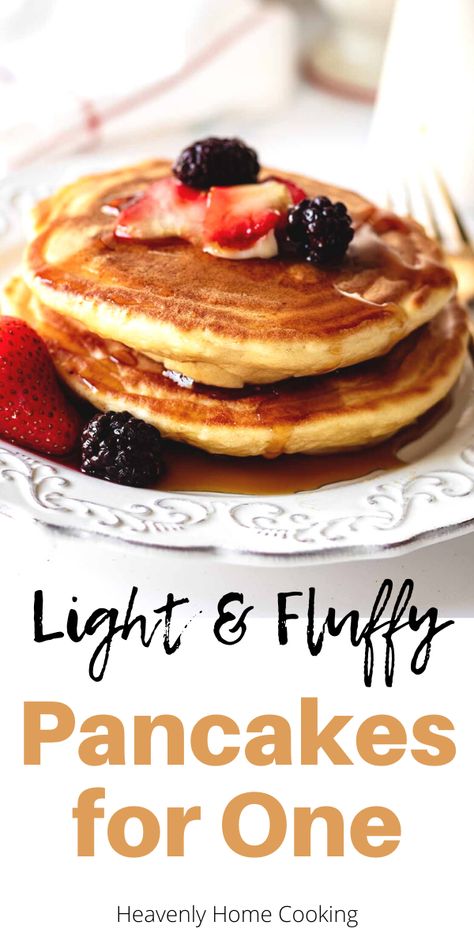 Pancake Mix For One, Diy Pancake Mix Easy Small Batch, Light Fluffy Pancakes Recipes, Pancake Batter For One, Pancake Mix Recipe Small Batch, Bisquick Pancakes For One, One Egg Pancake Recipe, Fluffy Pancakes For One, Easy One Person Breakfast