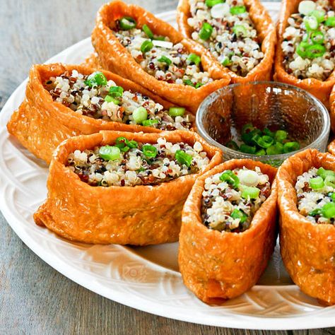 Flavored Quinoa, Tofu Pockets, Tofu Recipes Vegan, Tofu Dishes, Delicacy Food, Vegan Appetizers, Orange Recipes, Quinoa Recipes, Tofu Recipes