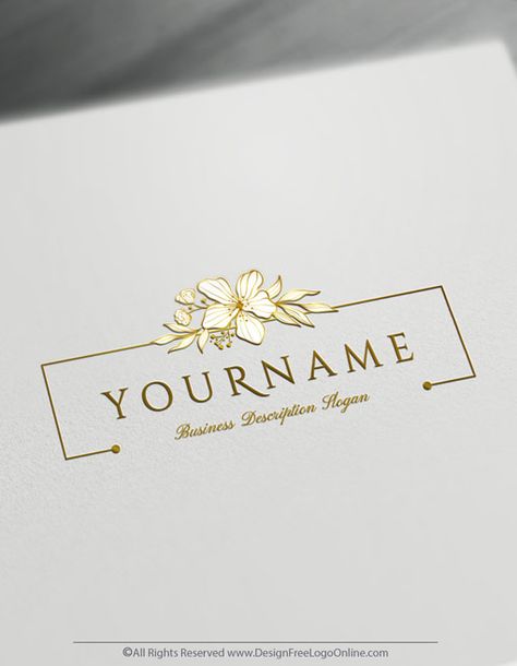 Floral Design Logo, Vintage Logo Maker, Ideas Para Logos, Create A Logo Free, Online Logo Creator, Logos Photography, Logos Vintage, Logo Fleur, Make Up Cosmetics