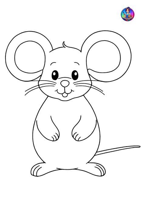 Cute mouse coloring page for kids. Easy and fun to color! #mouse #coloringpage #kidsart #free #cute #coloringbook #kids #artforkids #printable Diy Teddy Bear, Mouse Drawing, Mouse Crafts, Animals Coloring, Cute Rats, Christmas Mouse, Cute Mouse, Animal Coloring Pages, Coloring Pictures