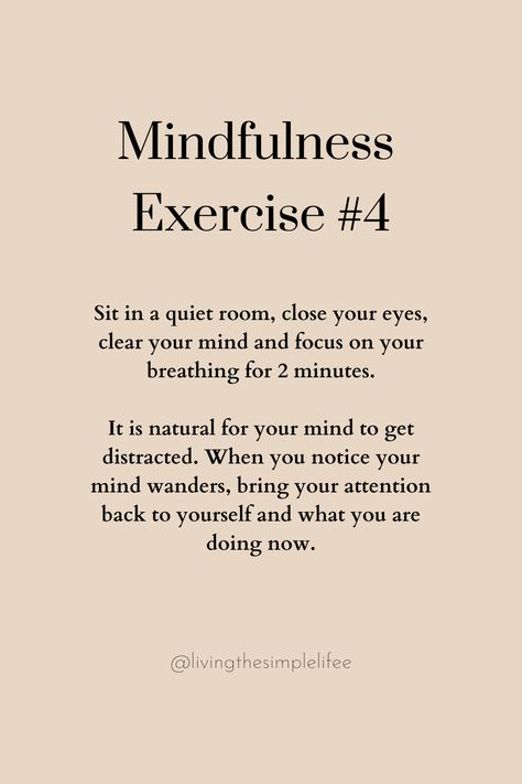 Sit in a quiet room, close your eyes, clear your mind and focus on your breathing for 2 minutes. It is natural for your mind to get distracted. When you notice your mind wanders, bring your attention back to yourself and what you are doing now. Clear Mind Aesthetic, How To Clear Your Mind, Back To Yourself, Feed Your Mind, Quiet Your Mind, Quiet Mind, Quiet Room, Mindfulness Exercises, Clear Your Mind