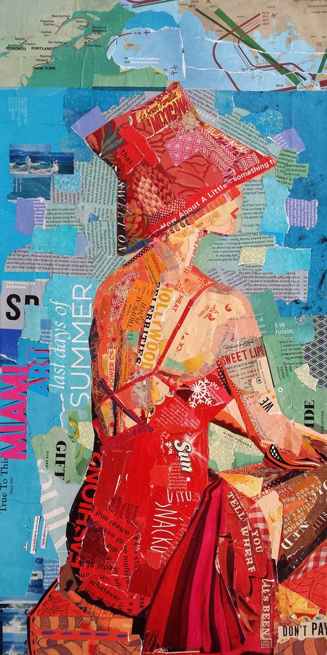 Painting Female, Collage Paintings, Collage Portrait, Newspaper Art, Collage Painting, Collage Art Projects, Magazine Collage, Paper Collage Art, Collage Art Mixed Media