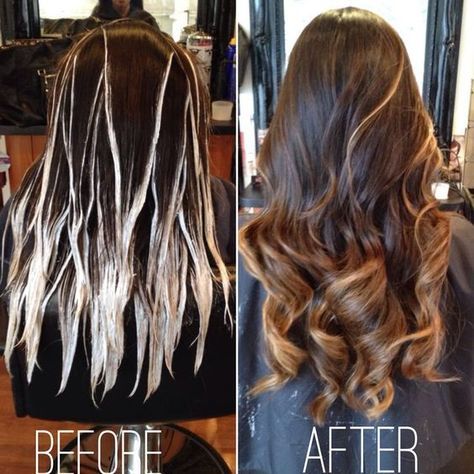 Balayage technique: More Partial Balayage Vs Full Balayage, Ombre Vs Balayage, Balayage Vs Ombre, Balayage Vs Highlights, Highlights Tutorial, Cosmetology Ideas, Diy Highlights Hair, Balayage Hair Tutorial, Diy Highlights