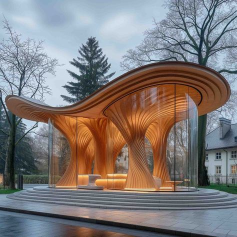 Pavilion Building Concept 4461 Organic Pavilion Architecture, Pavillion Concept Design, Insertion Architecture, Pavilion Architecture Public Spaces, Pavillion Architecture, Wood Pavilion, Art Pavilion, Serpentine Pavilion, Library Project