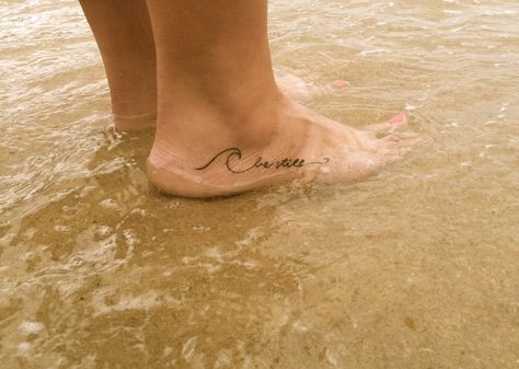 Psalm 46:10 "Be still and know that I am God." Wave Tattoo On Foot, Be Still And Know That I Am God Tattoo, Be Still Tattoo, Tattoo Wave, Scripture Tattoos, Small Sister Tattoos, God Tattoo, Wave Tattoo, Water Tattoo