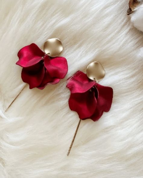 Iridescent shimmering Red petals earrings Red Petals, Handmade Knitwear, Knitwear, Red, On Instagram, Quick Saves, Instagram