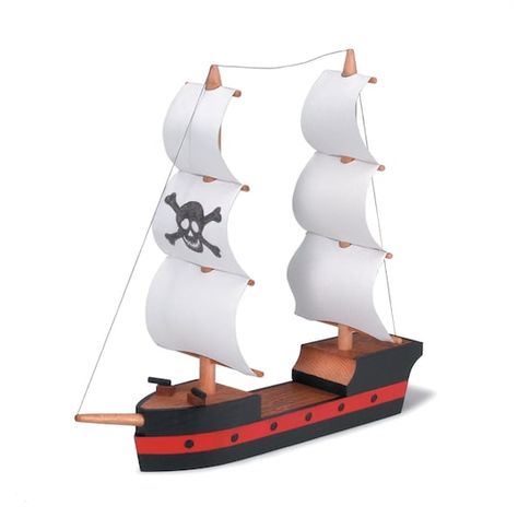 Find the Darice® Pirate Ship Wood Model Kit at Michaels Pirate Ships Diy, Wooden Pirate Ship, Pirate Ship Craft, Pirate Ship Model, Wooden Model Kits, Pirate Crafts, Ship Craft, Woodworking Kits, Woodworking For Kids