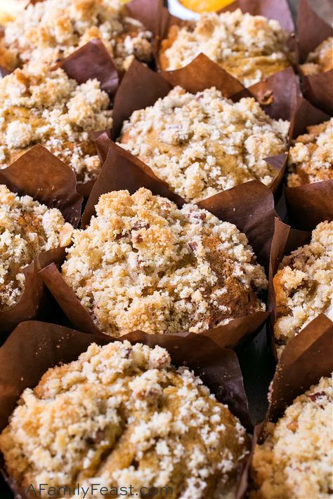 Banana Pumpkin Muffins, Banana Crumb Cake, Pumpkin Banana Muffins, Banana Walnut Muffins, Pecan Muffins, Pumpkin Banana Bread, Bakery Style Muffins, Moist Muffins, Banana Walnut